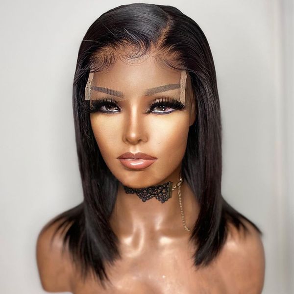 

black bob wigs for women 12 inch short straight hair wig natural high temperature synthetic wigs daily party wear use preplucked