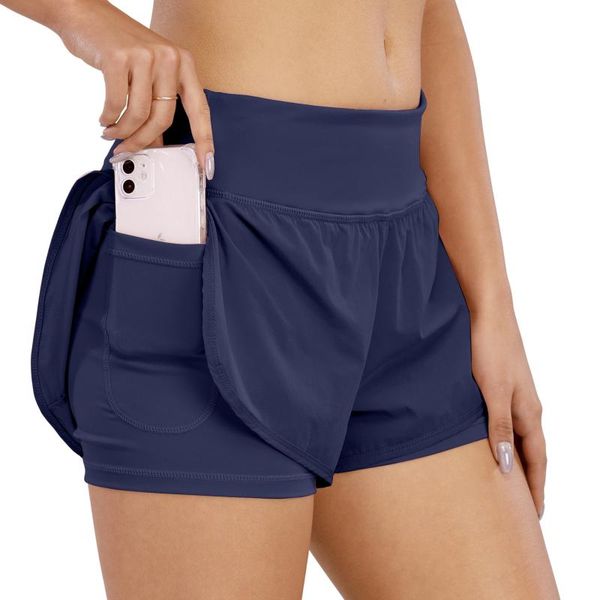 

yoga outfit sports shorts women bags anti-exhaust jogging pants elastic belt short broek effects colour gym running biker fitness