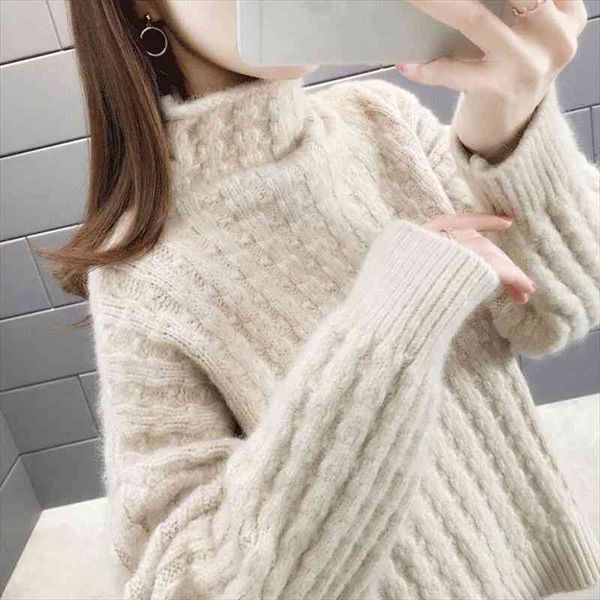 

woman sweaters autumn winter turtleneck pullover womens knitwear thick femme chandails pull hiver, White;black