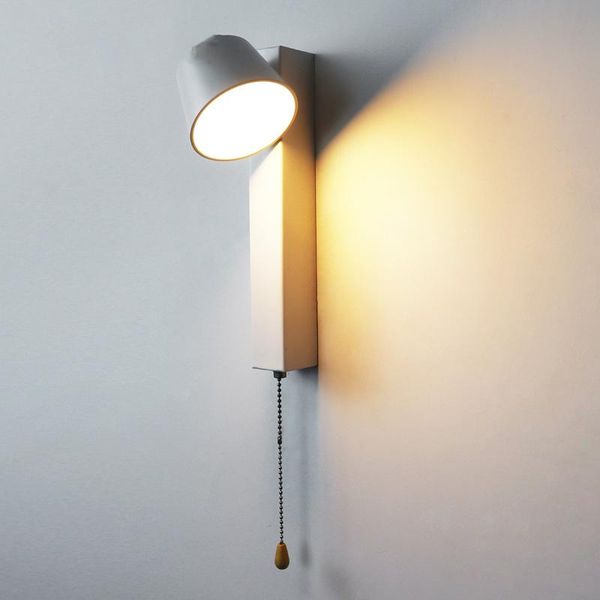 

wall lamp modern simple 180 rotating black/gray led indoor bedroom living room aisle kitchen rope switch decorative lighting