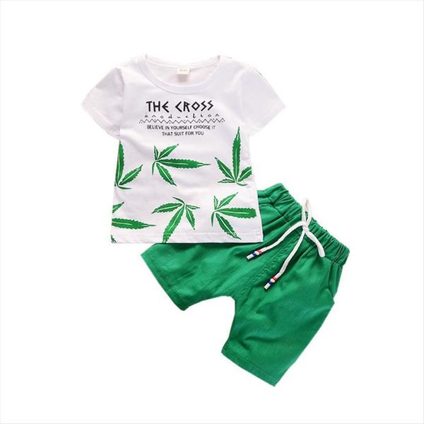 

summer children fashion clothing kids boys girls t shirt shorts 2pcs sets toddler cotton clothes baby infant casual sportswear, White