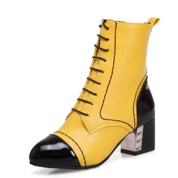 

boots fanyuan r women zipper ankle casual party high heeled shoes woman plus size autumn winter warm short 32-48, Black