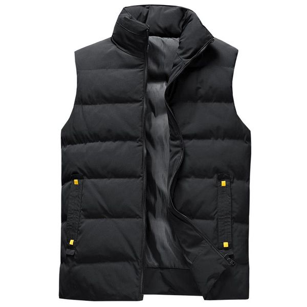 

men's vests m- 5xl 6xl 7xl 8xl winter vest silk-like cotton padded warm waistcoat plus autumn coats sleeveless jacket 3672 black, Black;white