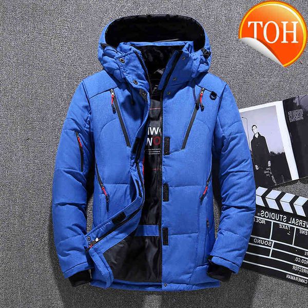 

2021 new white duck thick down jacket men coat snow parkas male warm brand clothing winter outerwear, Black