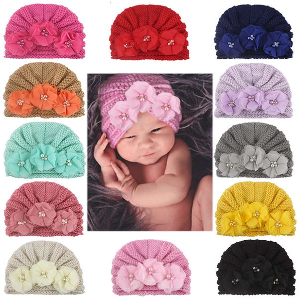

children's pure striped cap in autumn and winter, Yellow