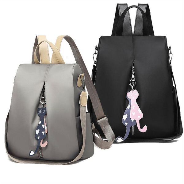 

womens anti theft backpack fashion simple solid color school bag oxford cloth travel shoulder
