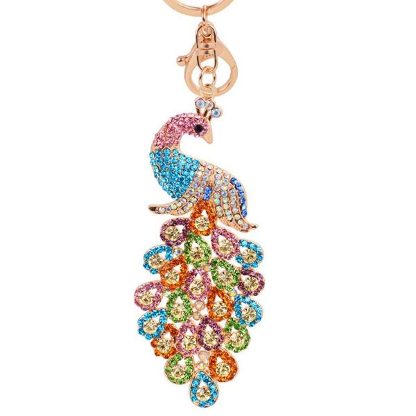 

keychains chinese style peacock alloy key chain bags car keychain accessories ring gifts, Silver