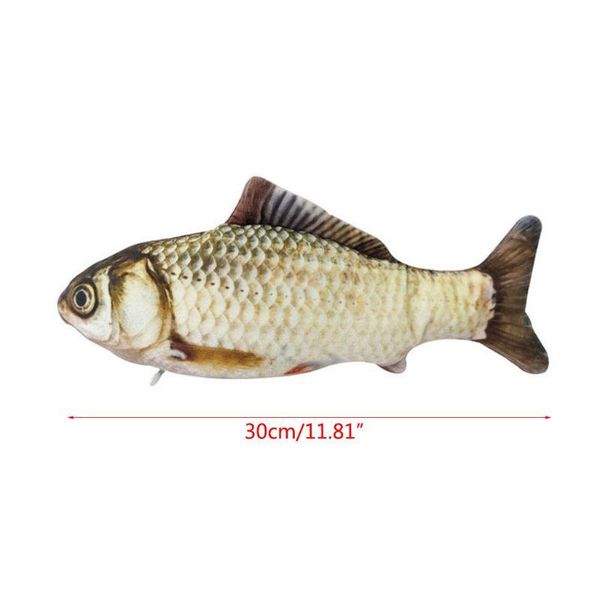 

cat toys electric catnip toy fish realistic plush wagging pet interactive gift h7ed