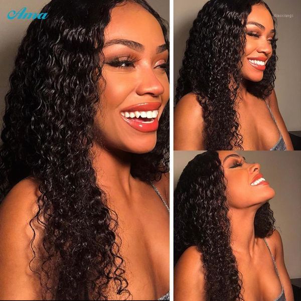 

jerry curly lace front wig brazilian human hair wigs 5x5 transparent closure pre plucked remy1, Black;brown