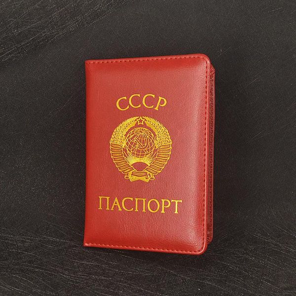 

card holders cccp ussr passport cover russian covers for passports pu leather travel wallet holder, Brown;gray