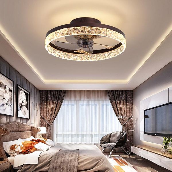 

light luxury ceiling fan lamp european style simple and invisible bedroom, dining room, living room integrated fans