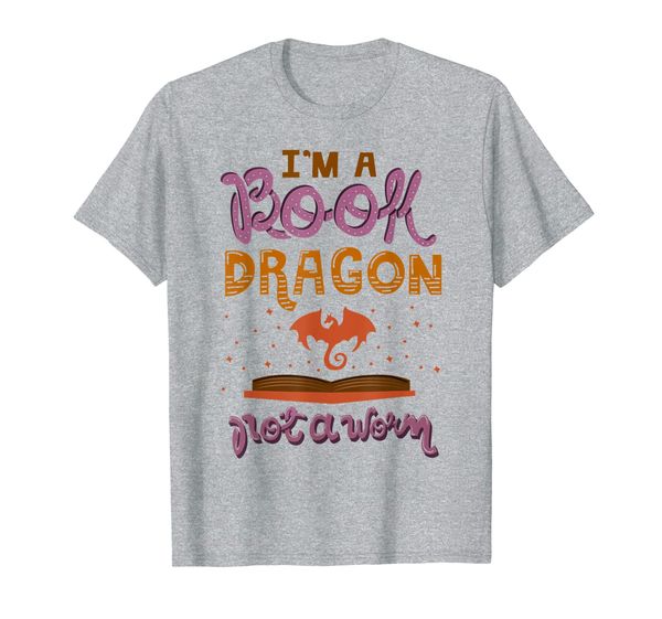 

I'm a Book Dragon Not a Worm T-Shirt Gift for Bookworms, Mainly pictures