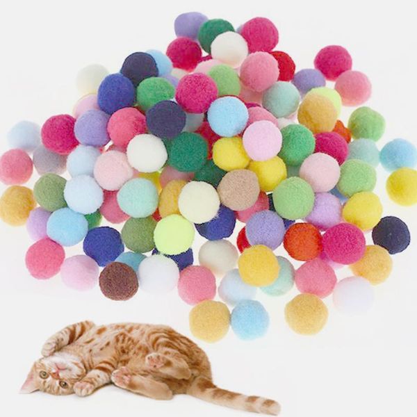 

cat toys 0.98in cute funny chew toy speelgoed kat ball creative colorful interactive pom stretch plush