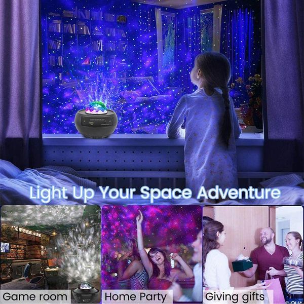 

party decoration night light projector working lamp ocean wave star room romantic decor led lightful sky bedroom kids adults #10