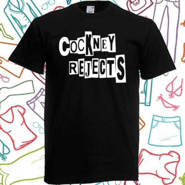 

cockney rejects logo men's black t-shirt size s to 3xl, White;black