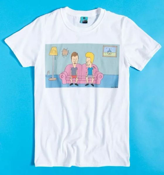 

official beavis and butt-head film still white t-shirt, White;black