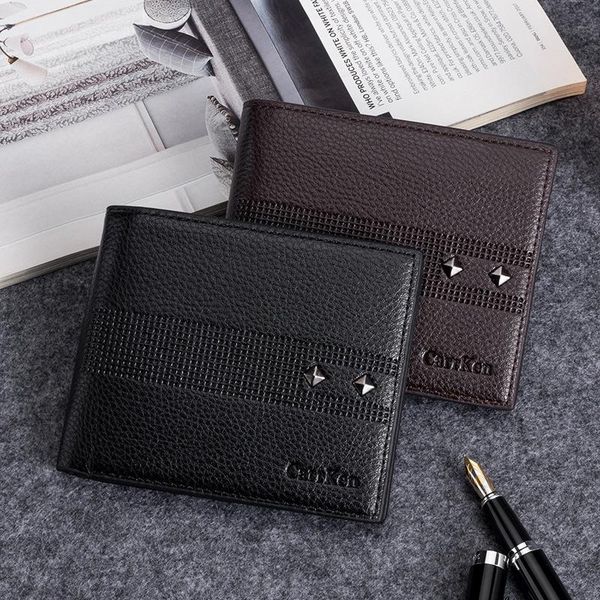 

arrival men's wallet casual lychee short fashion factory wholesale wallets, Red;black