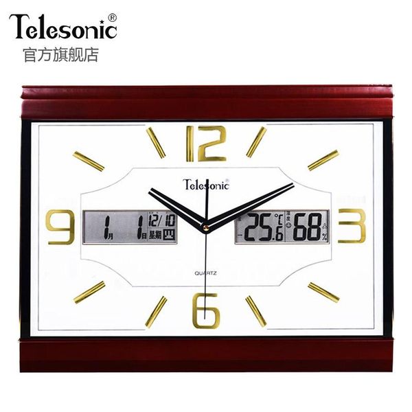 

wall clocks modern simple calendar mute square living room clock vintage electronic duvar saati decorative watch 50zb