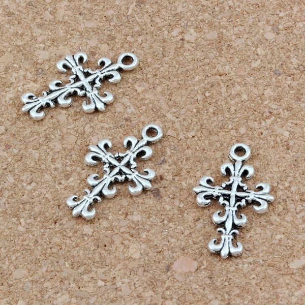 200 pendenti con ciondoli a forma di croce di fiori in filigrana che realizzano braccialetti, collane, accessori fai da te 14x23 mm