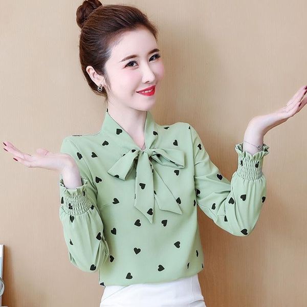 

women's t-shirt elegant chiffon printing lantern sleeve pullovers woman fashion bow big size loose tee ladies mom commute spring shirt, White
