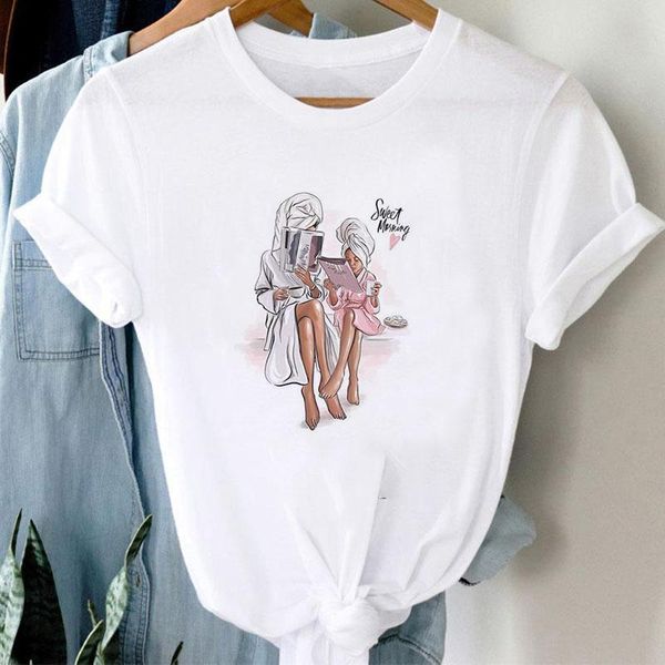

women's t-shirt fashion mother's day gift tee super mom tshirt 2021 summer women harajuku leisure streetwear female clothing, White