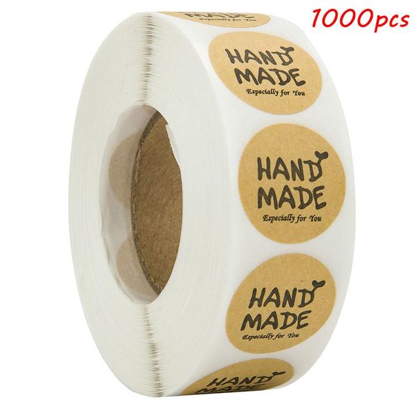 

1000pcs brown round handmade stickers seal labels especially for you scrapbooking and stationery roll sticker gift wrap