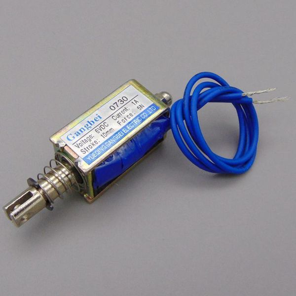 

smart home control gangbei-0730b wholesale dc 6v 12v 24v 1a force 5n jf-0730b travel 10mm pull type linear solenoid electromagnet