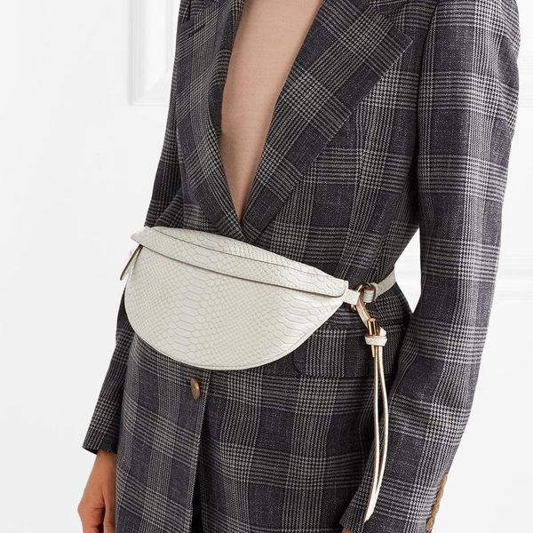 

serpentine chest bag women leather waist belt fanny pack retor shoulder crossbody female travel purse bags