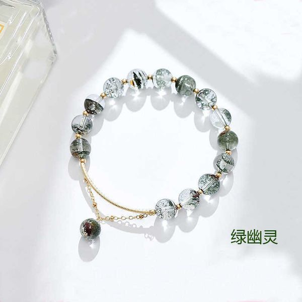 

natural crystal green ghost bracelet for women, Black
