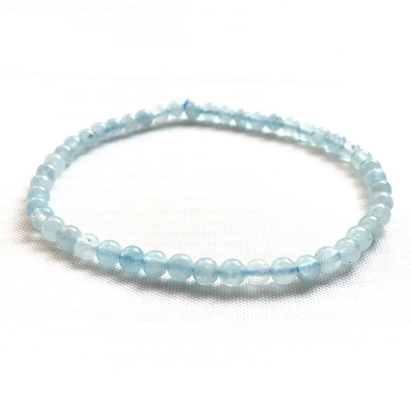 MG0103 Bracciale acquamarina di grado AA all'ingrosso Bracciale mini pietra preziosa da 4 mm Bracciale Mala Yoga in pietra naturale Gioielli energetici