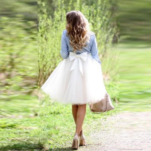 

skirts vintage 5 layers tulle tutu skirt high waist midi for women big bow street elegant womens faldas mujer moda, Black