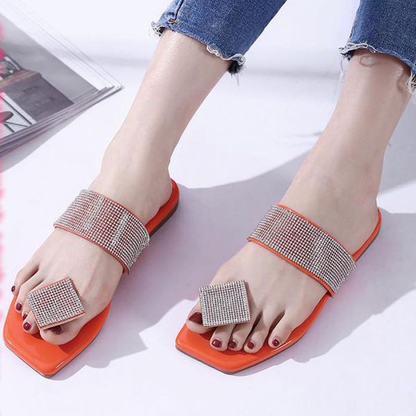 

fashion women slippers summer flip-flops rhinestone female beach shoes casual flats sandals outdoor woman home non-slip footwear, Black