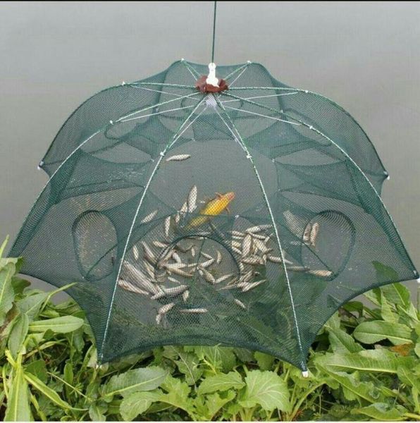 

fishing accessories folding net lobster umbrella cage gear eight-hole eight-sided fish riverside