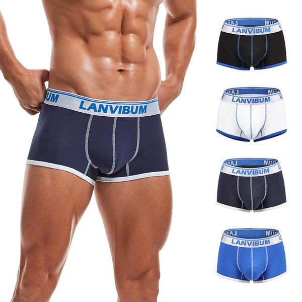 

underpants men underwear cotton boxers comfortable breathable men's panties trunk boxershorts man boxer, Black;white