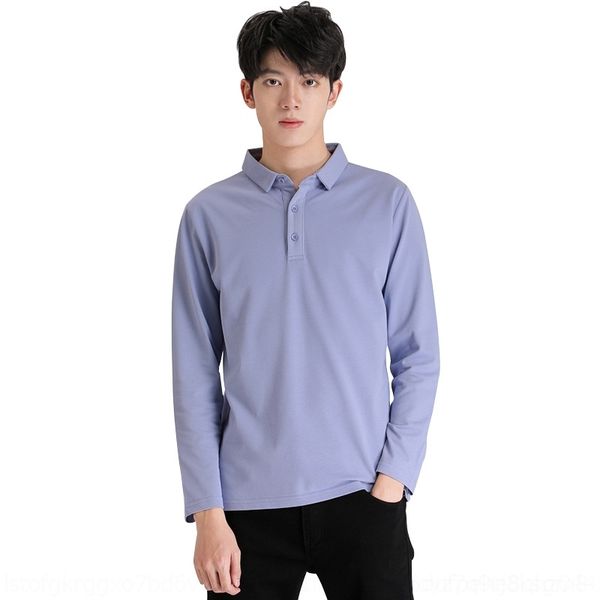 

h4b autumn casual polo long sleeve fashion wear korean men's t-shirts) slim solid color autumn men's trend t-shirt, White;black