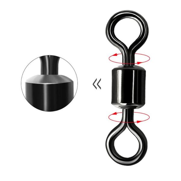 

fishing hooks 100pcs/box barrel bearing rolling swivel solid ring lb lures connector 14 size tackle accessories fish tool