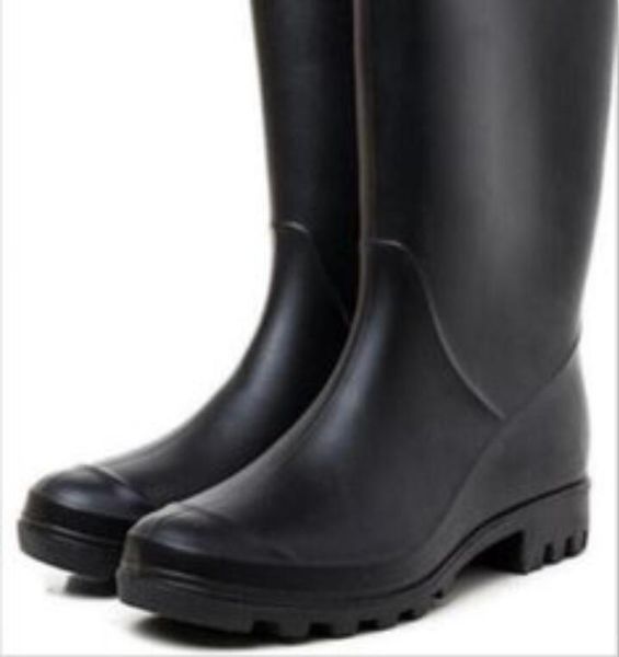 

women matte rain boots waterproof boot mid calf heighttall 28cm, Black