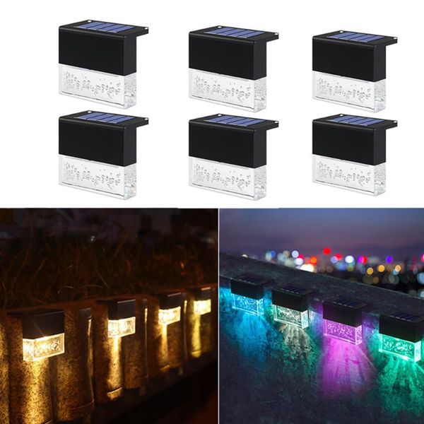 

cell phone mounts & holders 6pcs led solar step lights outdoor waterproof rgb color changing fence light for yard pool patio stair stairs ga