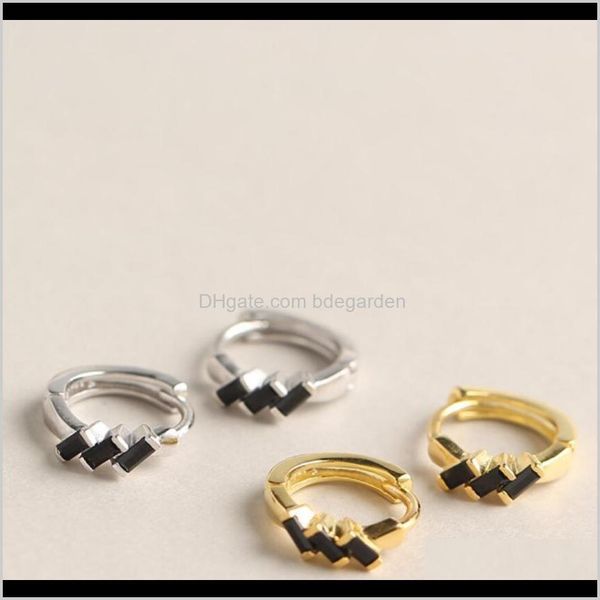

charm drop delivery 2021 jewelry s925 sterling sier rec black zircon earrings simple for women fashion gunfe, Golden