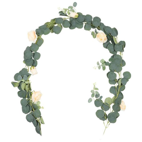 

decorative flowers & wreaths 1pc artificial eucalyptus vine hanging flower plant rattan decors