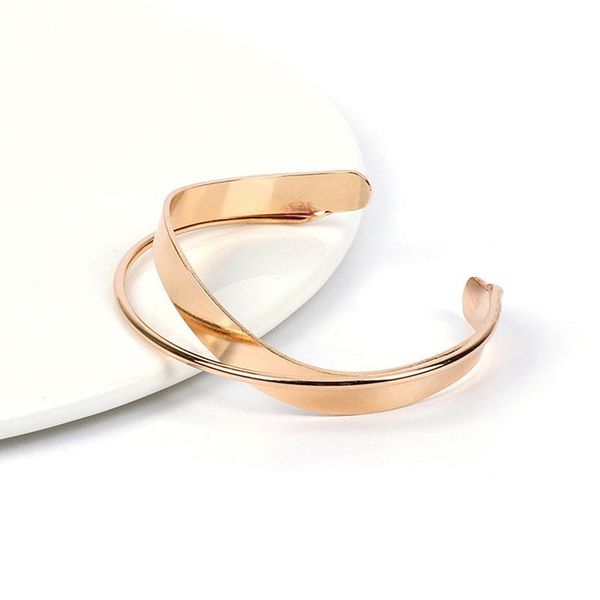

bangle trendy irregular shaped cuff bangles simple copper bracelets for women and men fashion jewelry accessories, Black