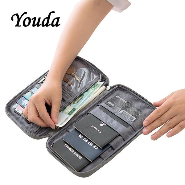 

card holders youda 2021 hand holding passport bag oxford cloth waterproof id package, Brown;gray