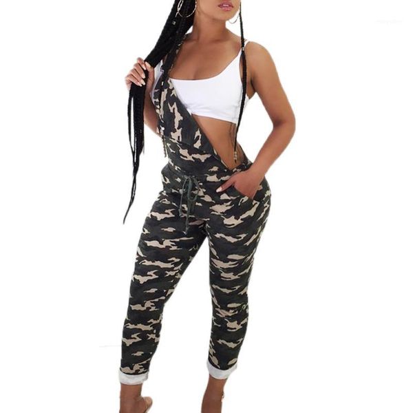

women's pants & capris vicabo womens camouflage club party suspenders overalls trousers streetwear ladies casual pocket jumpsuit, Black;white