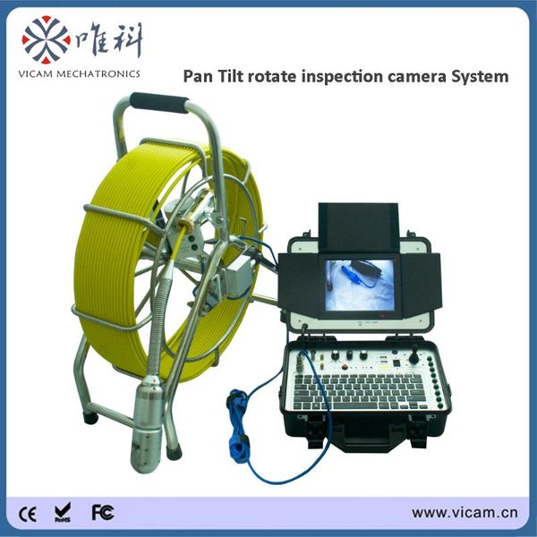 

cameras rigid sewer camera pan tilt rotative head 60 meters 7mm fiberglass cable video plumbing inspection for sale