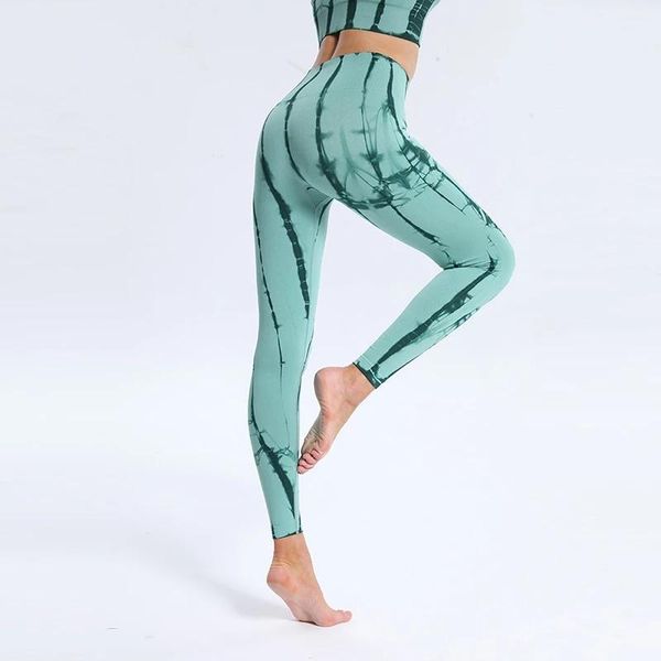 

women's leggings asheywr tie dye printed women seamless high waist slim fitness push up female elastic workout legging, Black