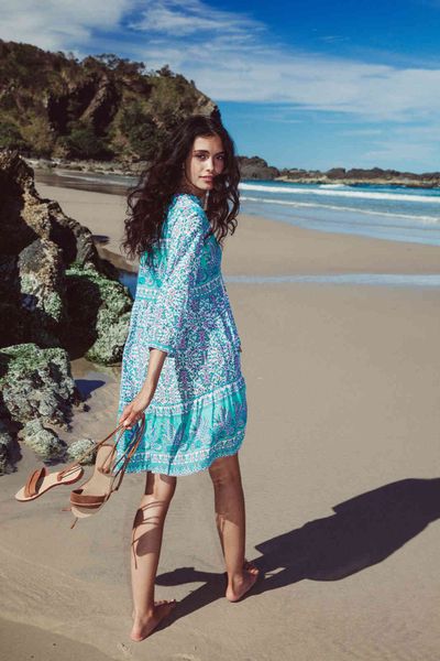 

a line bohemian boho floral printed mini v-neck ethnic women es summer long sleeve beach above knee, Black;gray