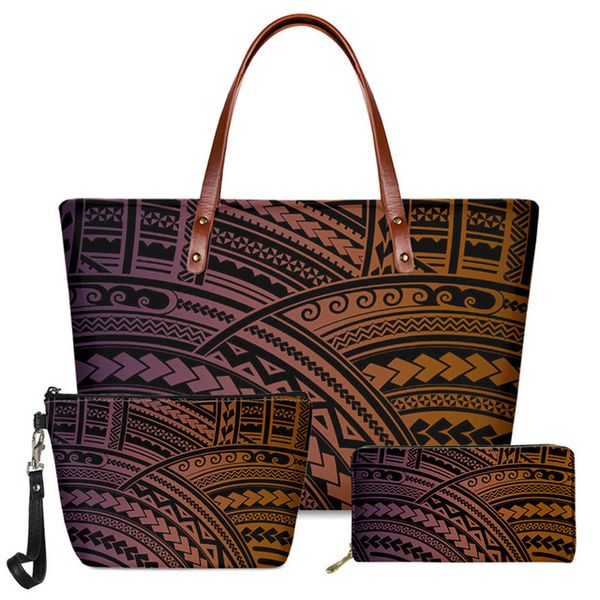 Племенные сумки Мягкая неопреновая сумка набор напечатанные индивидуальные полиинские Ladi Hawaii Paint и модные сумки косметики женщины