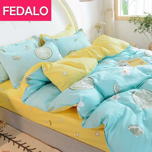

bedding sets net celebrity four-piece simple washed cotton student dormitory three-piece single double bed set
