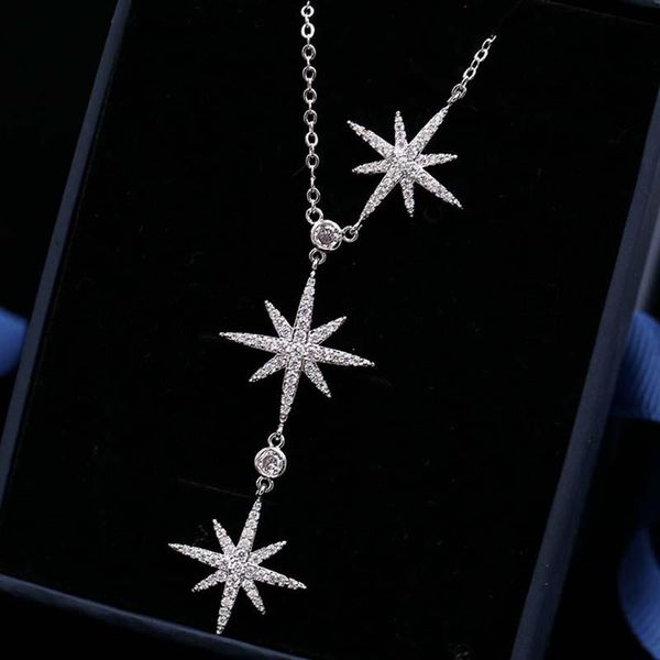 

jewelry for women star bling diamond chain fashion adjustable necklaces woman accessories gift friend 2021 pendant, Silver