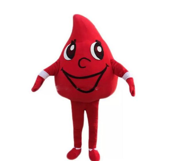 Venda de fábrica quente sangue vermelho gotas mascote desenhos animados, fotos físicas de fábrica, qualidade garantida, bem-vindo terno de vestido de fantasia